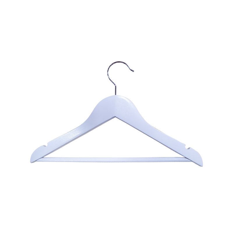 Cintre en bois épaulette large 46 cm - 25 Pièces - Blanc