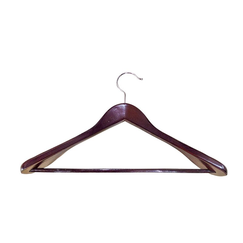 Cintre en bois blanc avec épaulette large 46 cm - Pack de 25