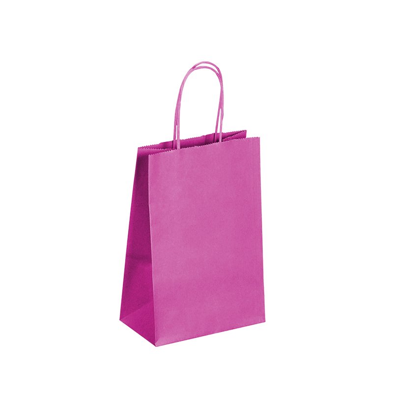Lot de 400 sacs en kraft fuchsia - dimensions 18 x 24 x 8 cm