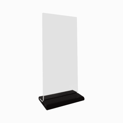 Porte Affiche En T Portrait 1/3A4 Avec Base Noir / 12 PCS