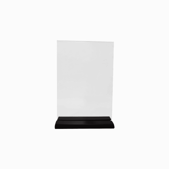 Porte Affiche En T Portrait A5 Avec Base Noir / 12 PCS
