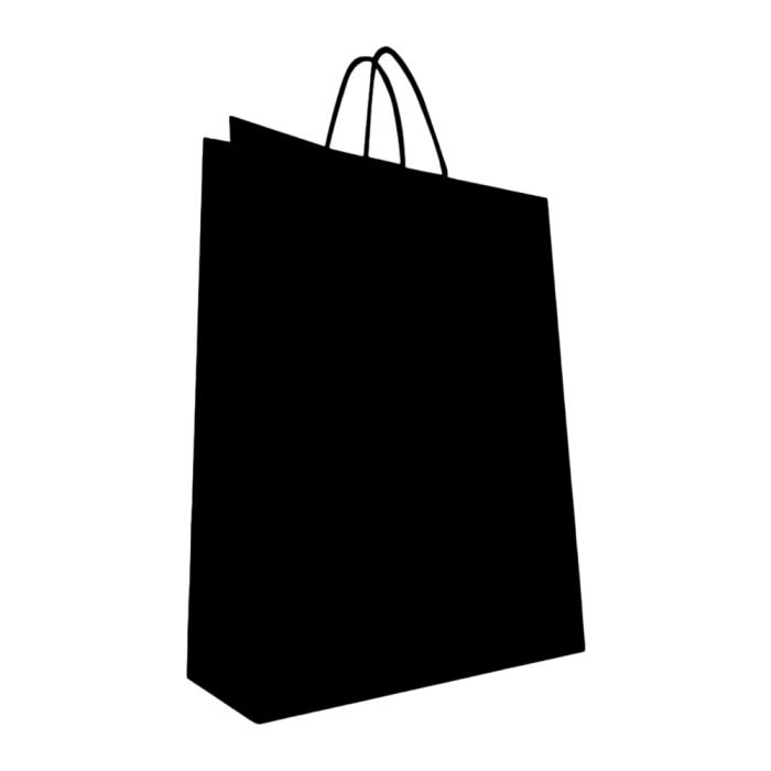 Sac en kraft noir, dimensions 32 x 41 x 12 cm - 200 pièces