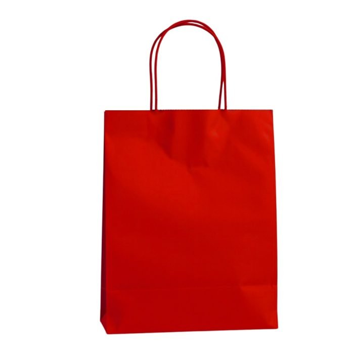 Sac en kraft rouge 28 x 33 x 12 cm - Lot de 200 sacs