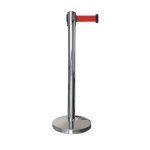 Poteau à sangle chromé rétractable – Sangle 2,3m