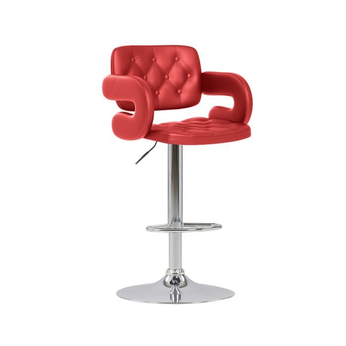 Tabouret rouge avec une hauteur de 54 cm