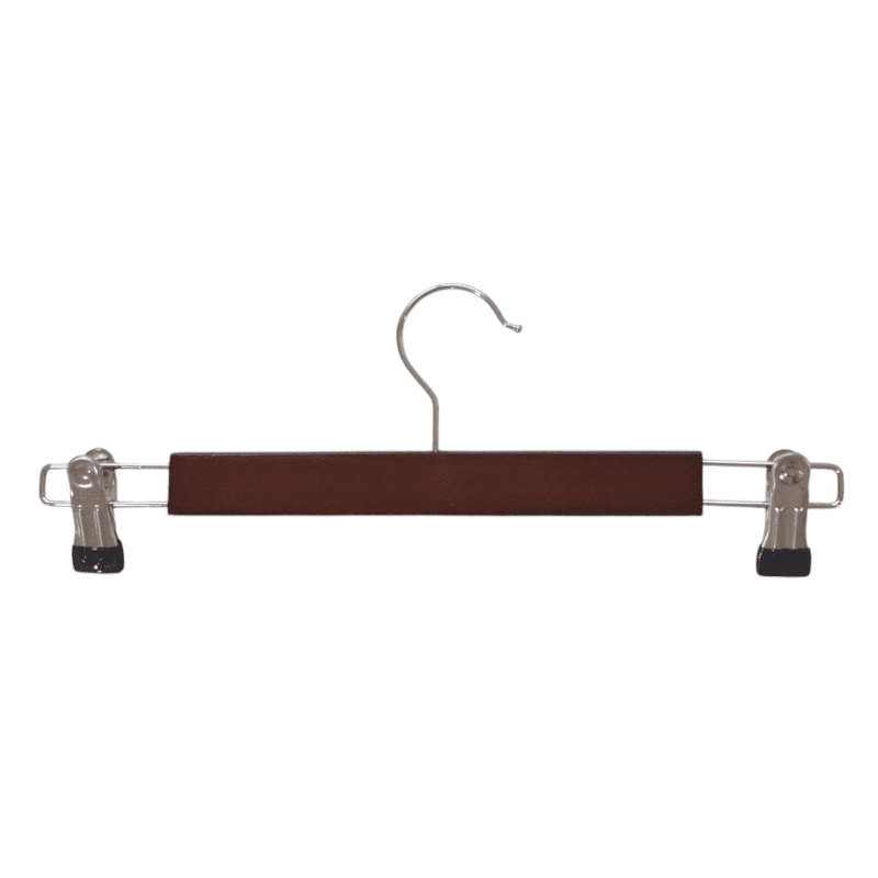 Cintre en bois marron pour jupes, avec barre antidérapante - lot de 100 pièces