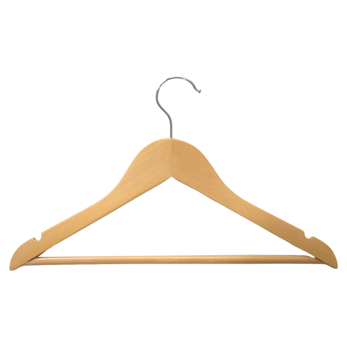 Cintre en bois naturel de 32 cm - lot de 100 pièces