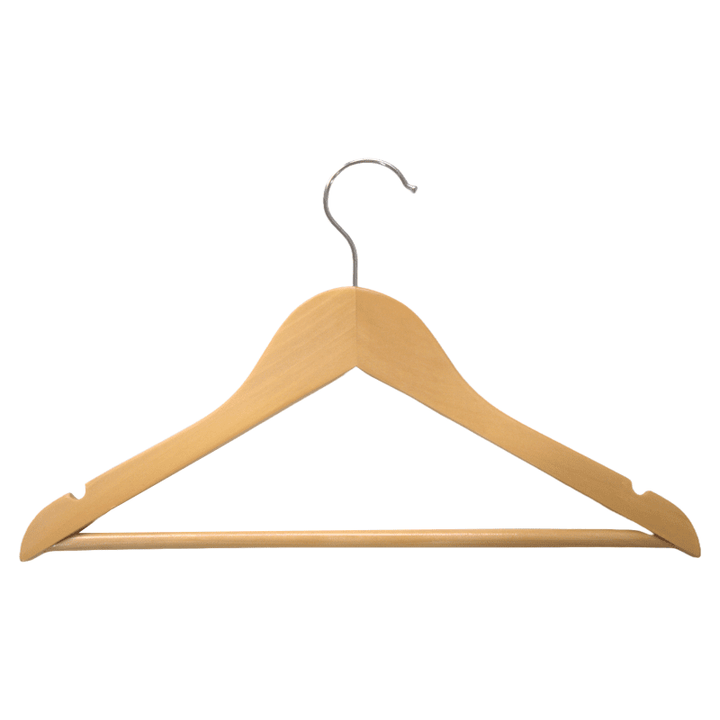 Cintre en bois naturel de 32 cm - lot de 100 pièces