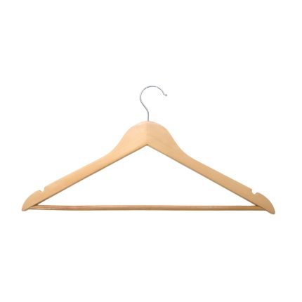 Optez pour ces Cintres en bois naturel, lot de 20 pour vêtements.