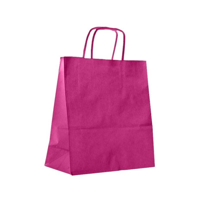 Sacs en kraft fuchsia de 25 x 31 x 12 cm - pack de 50