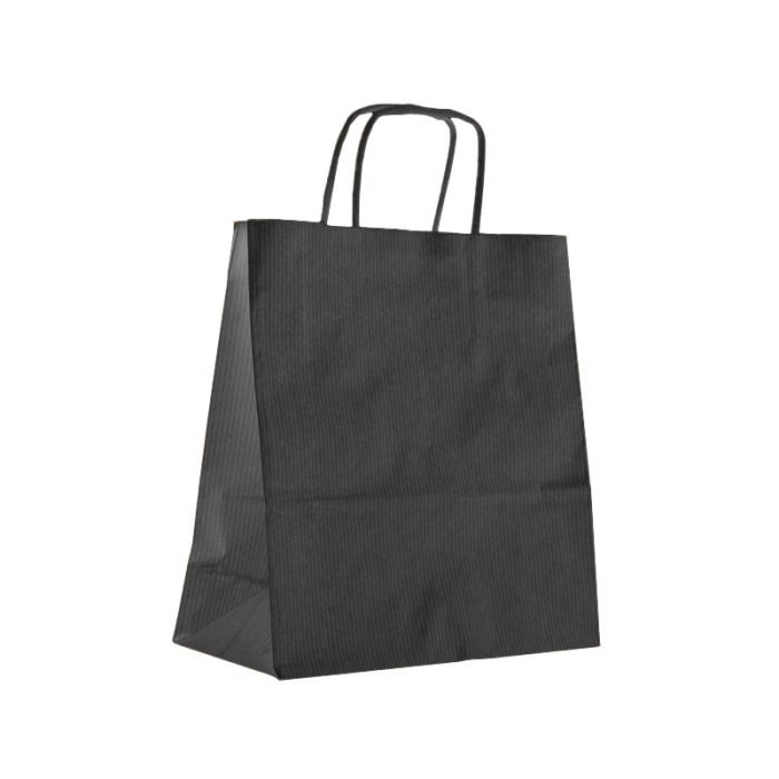 Sacs en kraft noir de 25 x 31 x 12 cm - pack de 50