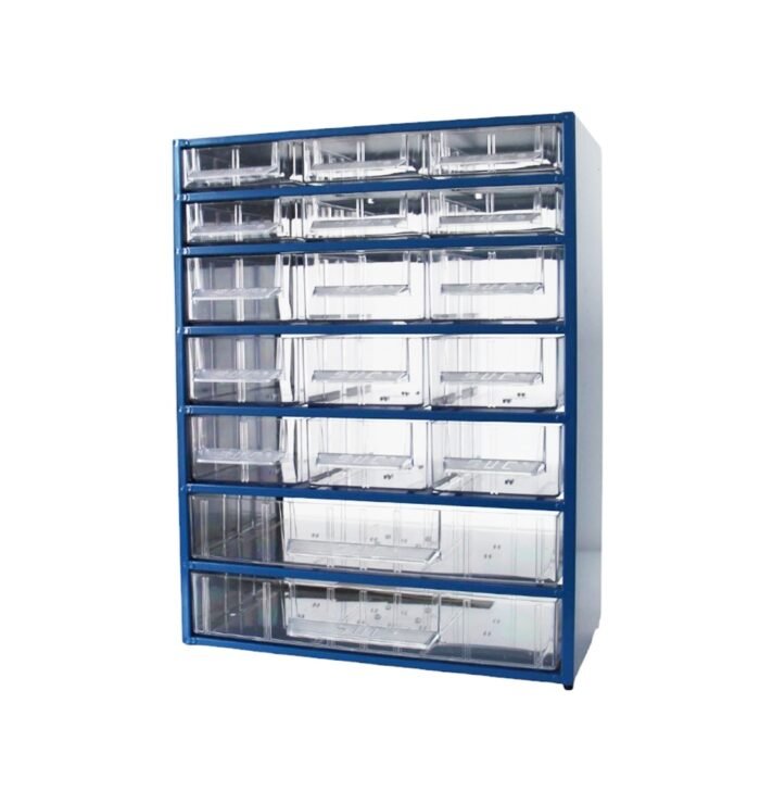 Etageres metallo plastiques 17 tiroirs