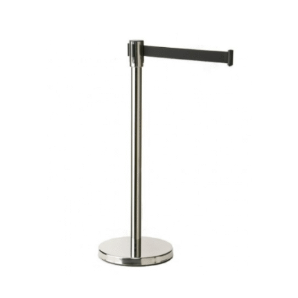 Poteau à sangle Noir rétractable – Sangle 2,3m