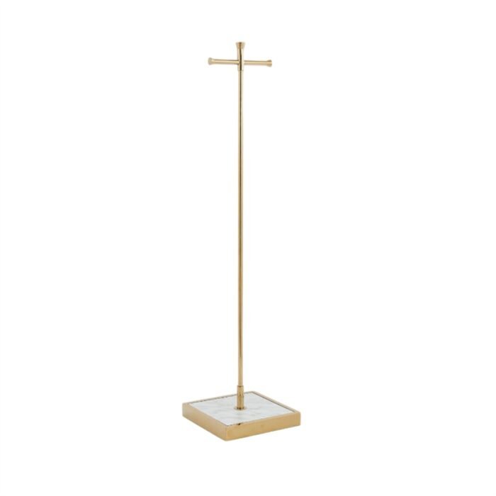 Présentoir linéaire Doré + base blanche