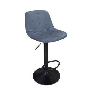 Chaise en tissu gris foncé et base pivotante chromée