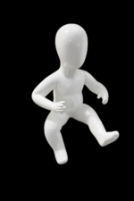 Mannequin enfant avec tête pour vitrine – blanc, finition brillante