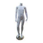 Mannequin enfant sans tête pour vitrine – blanc, finition brillante