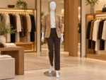 Mannequin femme BBL NY MFNF-BB-F401 présenté habillé dans une boutique de prêt-à-porter.