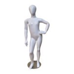 Mannequin enfant sans visage pour vitrine – blanc, finition brillante