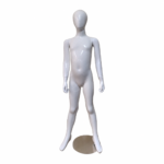 Mannequin enfant sans visage pour vitrine – blanc, finition brillante