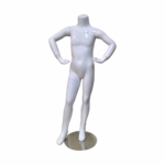 Mannequin enfant sans tête pour vitrine – blanc, finition brillante