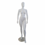 Mannequin femme avec tête pour vitrine – blanc, finition brillante
