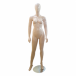 Mannequin femme avec tête pour vitrine – couleur chair, finition brillante