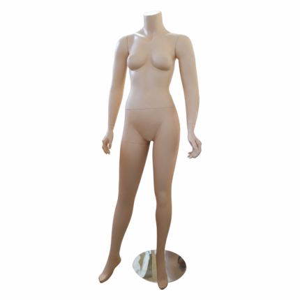 Mannequin femme sans tête pour vitrine – couleur chair, finition mate
