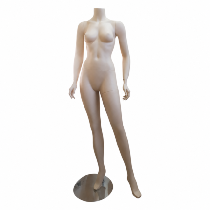 Mannequin femme sans tête pour vitrine – couleur chair, finition mate