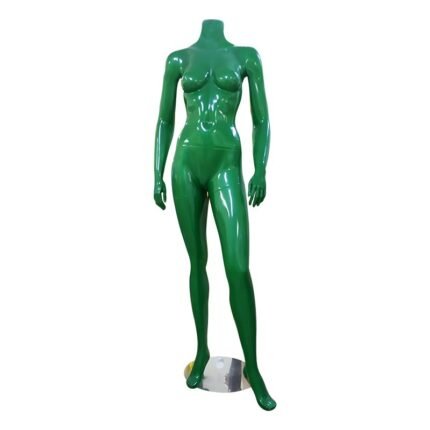 Mannequin femme vert brillant sans tête F401.